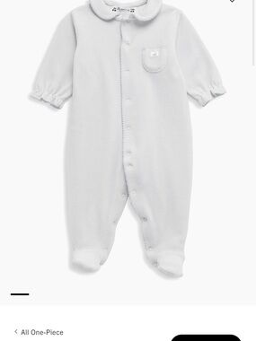 Bonpoint White Footed One-Piece with Snap Front